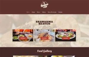 California web design and website development for a restaurant called The Shawarma Grill