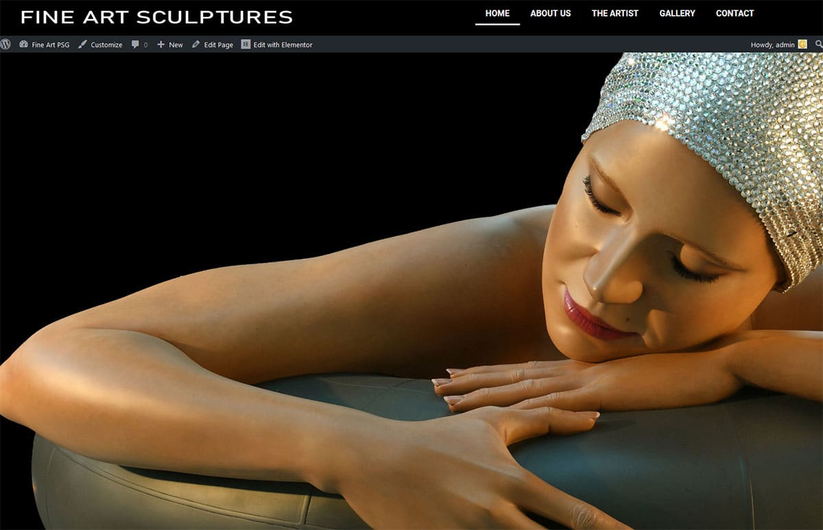 website designer developer for fineart sculpture companies