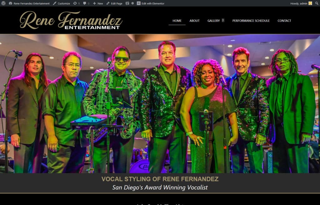 Rene Fernandez Entertainment musicians website developer