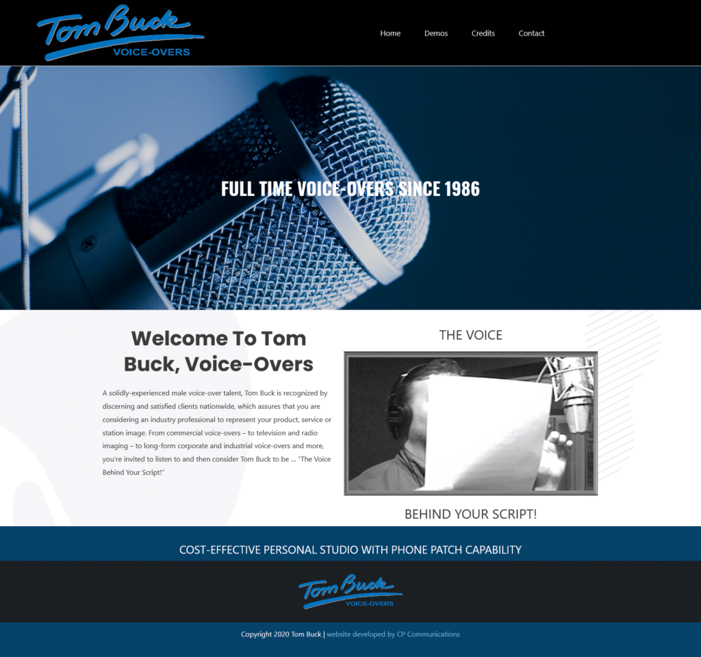 Tom Buck Voiceovers Screenshot
