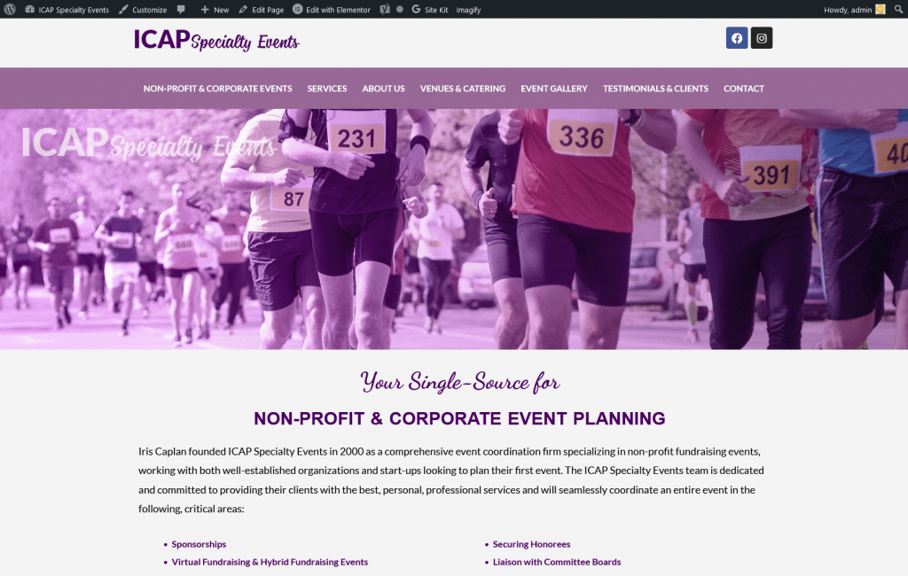 CP Communications Corporate events website development